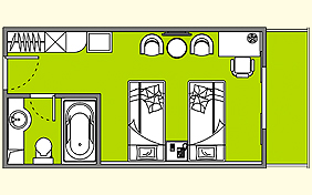 总统一号豪华标准间平面图