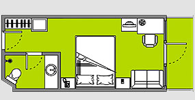 总统六号豪华标准间平面图